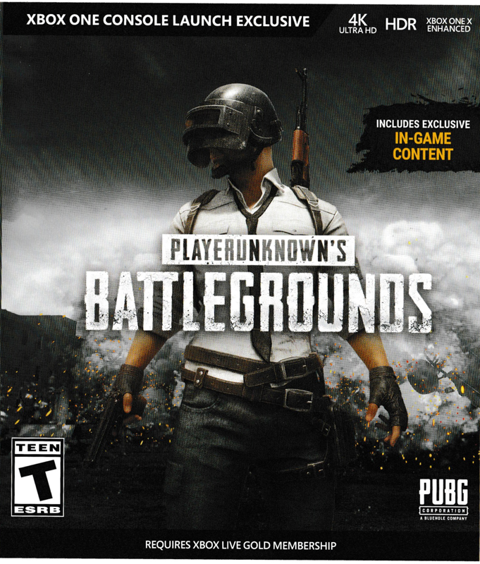 PlayerUnknown's Battlegrounds box art for Xbox One